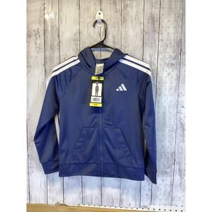 Adidas Youth Essentials 3-Stripes Full-Zip Track Jacket Small (8) Navy Blue NWT